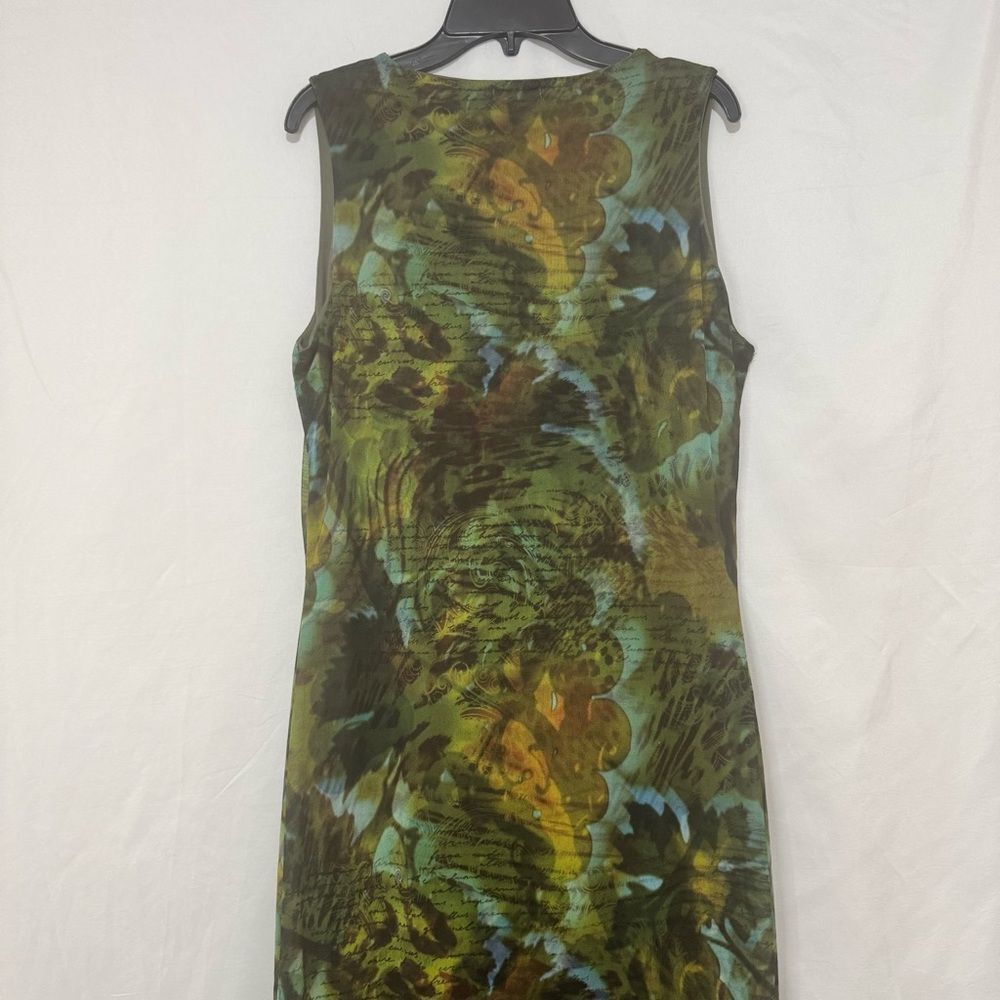 Boohoo Script Print Mesh Racer Neck Maxi Dress - Picture 8 of 10
